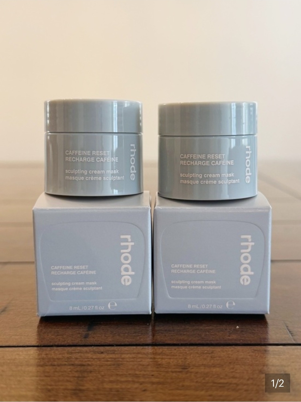 RHODE Caffeine Reset Sculpting Cream Mask — light gray